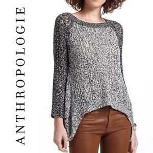 Anthropologie Leifnotes Dipped Lace Marled Sweater Romantic Boho Cottage Size S